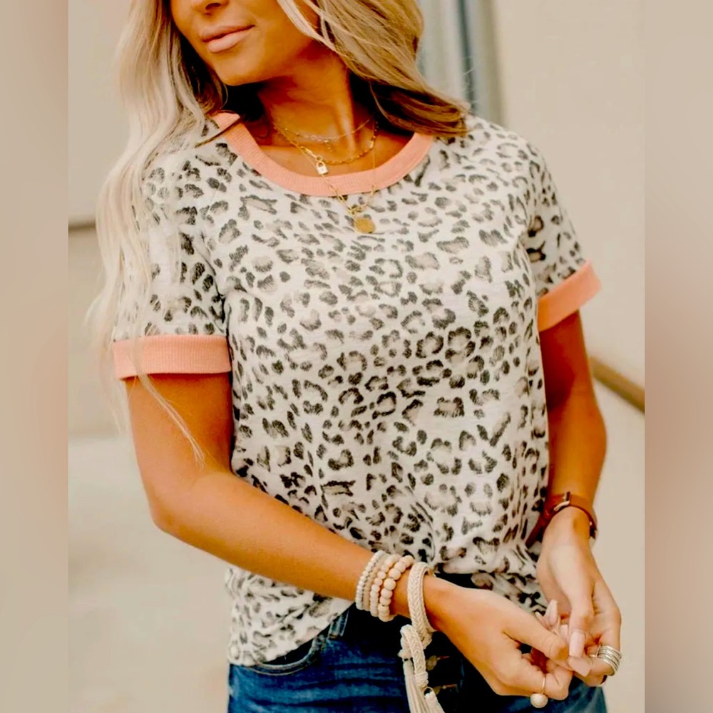 Soft Trim Leopard Tee